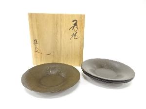 勝彦造　鋳銅　葵文　茶托　5客揃